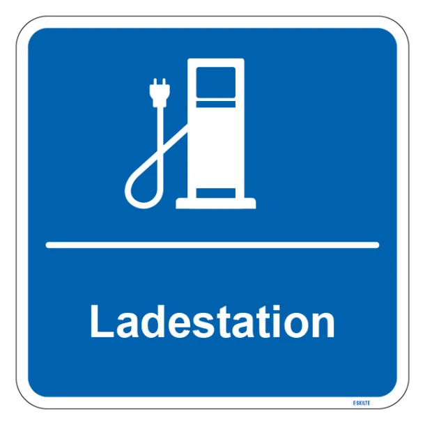 Ladestation kvadratisk skilt