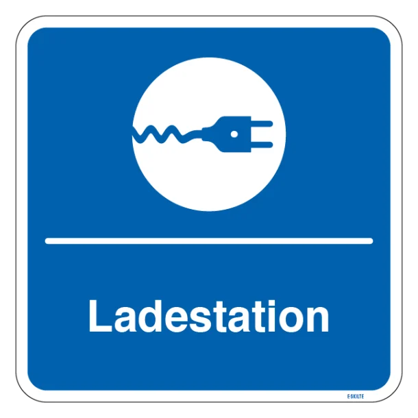 Ladestation kvadratisk oplader skilt