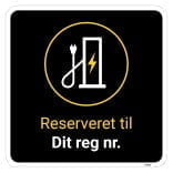 Reserveret til dit reg nr. kvadratisk oplader skilt