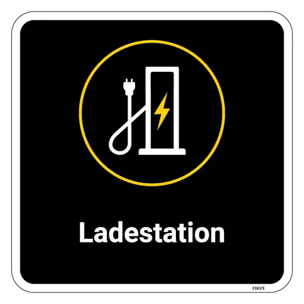 Ladestation kvadratisk ladestander skilt