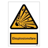 Eksplosionsfare skilt til landbrug