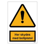 Her skydes med boltpistol skilt til landbrug