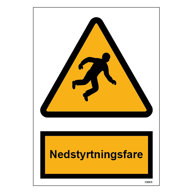 Nedstyrtningsfare skilt til landbrug