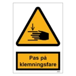 Pas på klemningsfare skilt til landbrug