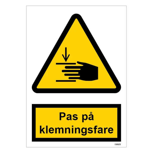 Pas på klemningsfare skilt til landbrug