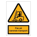Pas på kørende transport skilt til landbrug