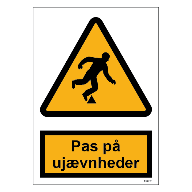 Pas på ujævnheder skilt til landbrug