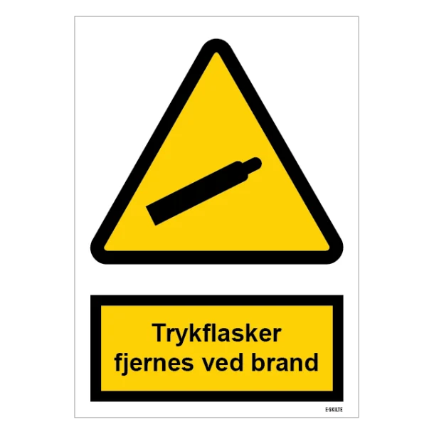 Trykflasker fjernes ved brand skilt til landbrug