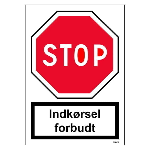 Indkørsel forbudt skilt til landbrug