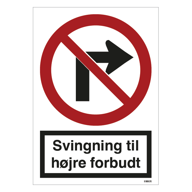 Svingning til højre forbudt skilt til landbrug