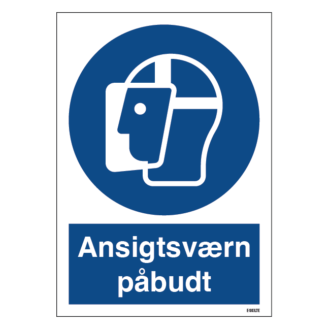 Ansigtsværn påbudt skilt til landbrug