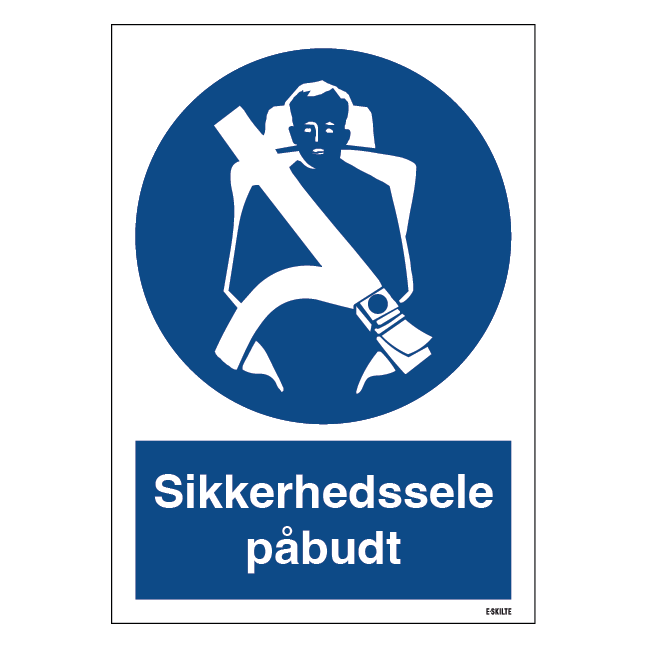 Sikkerhedssele påbudt skilt til landbrug