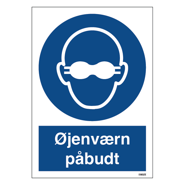 Øjenværn påbudt skilt til landbrug