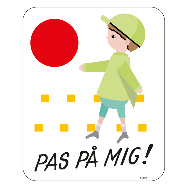 Pas På Mig! Dreng med bold - Legende Børn Modern Retro Skilt