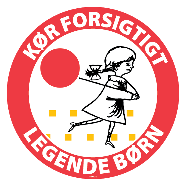 Kør forsigtigt legende børn Skilt