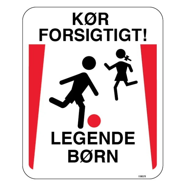 Kør forsigtigt! Legende børn skilt