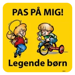 Pas på mig Legende børn Gul. Legendebørnskilt