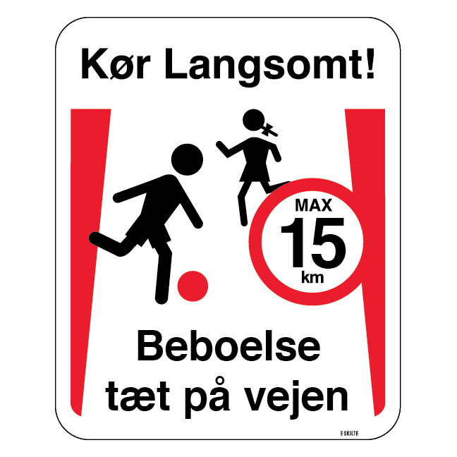 Kør langsomt legende børen Beboelse tæt på vejen. Legendebørnskilt