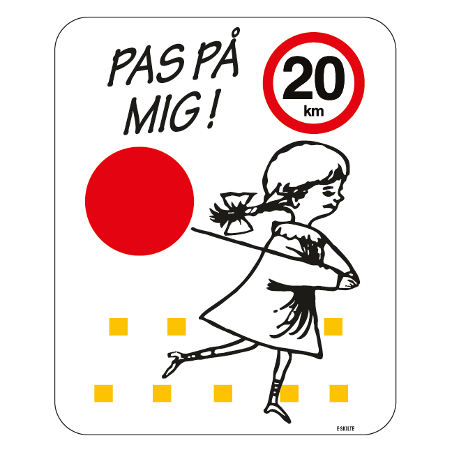 Pas på mig 20 km. Legendebørnskilt