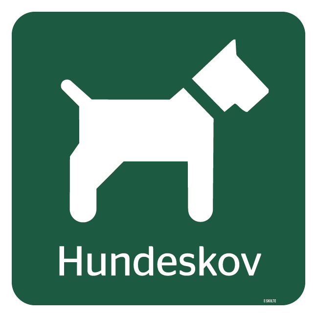 Hundeskov skilt - Naturstyrelsen