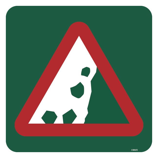 Stenskred skilt - Naturstyrelsen
