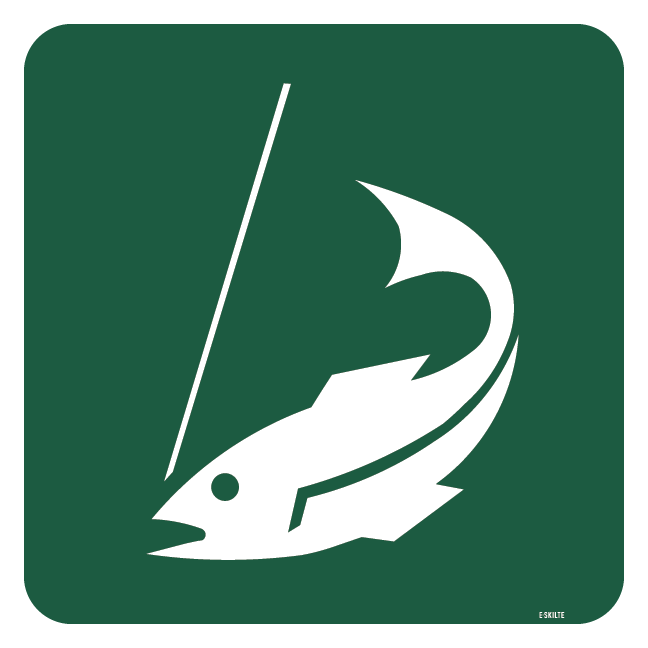 Lystfiskeplatform skilt - Naturstyrelsen