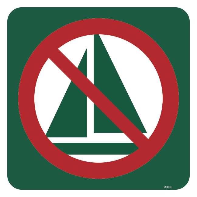 Sejlads forbudt skilt - Naturstyrelsen
