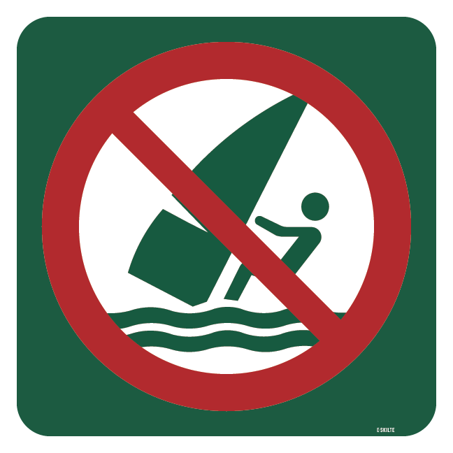 Windsurfing forbudt skilt - Naturstyrelsen