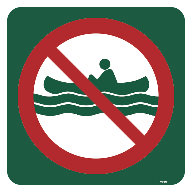 Roning forbudt skilt - Naturstyrelsen