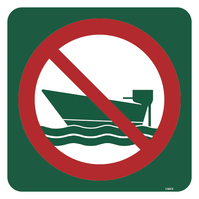 Motorbåd forbudt skilt - Naturstyrelsen