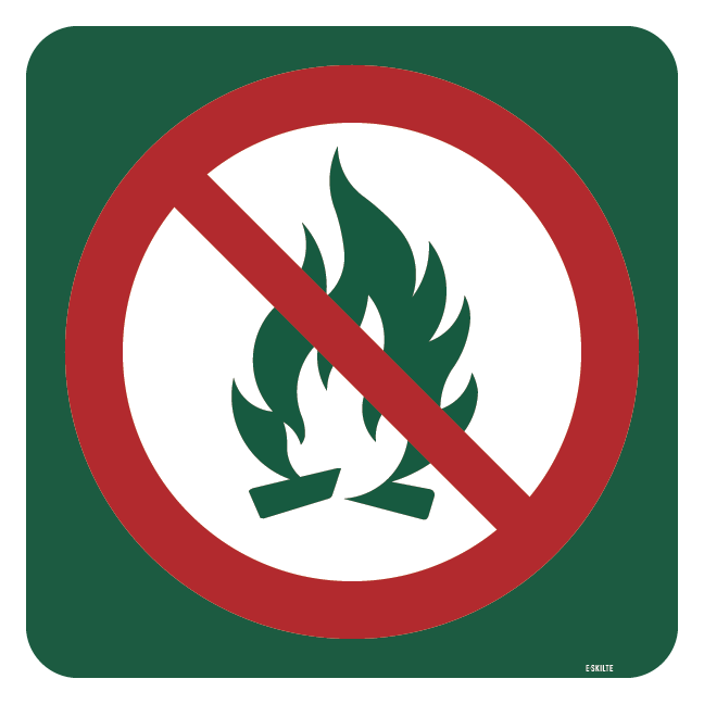 Bål forbudt skilt - Naturstyrelsen