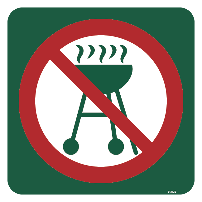 Grill forbudt skilt - Naturstyrelsen