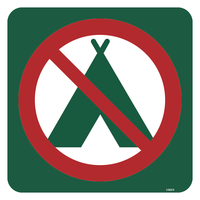 Campering forbudt skilt - Naturstyrelsen