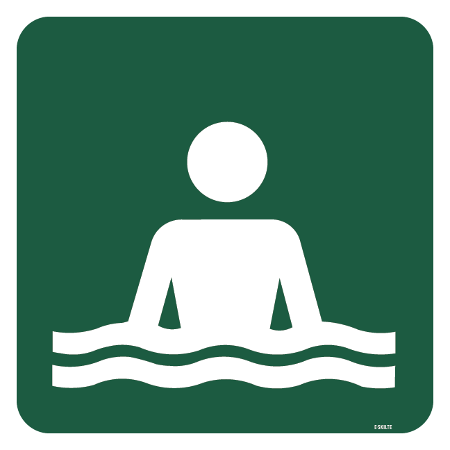 Badestrand skilt - Naturstyrelsen