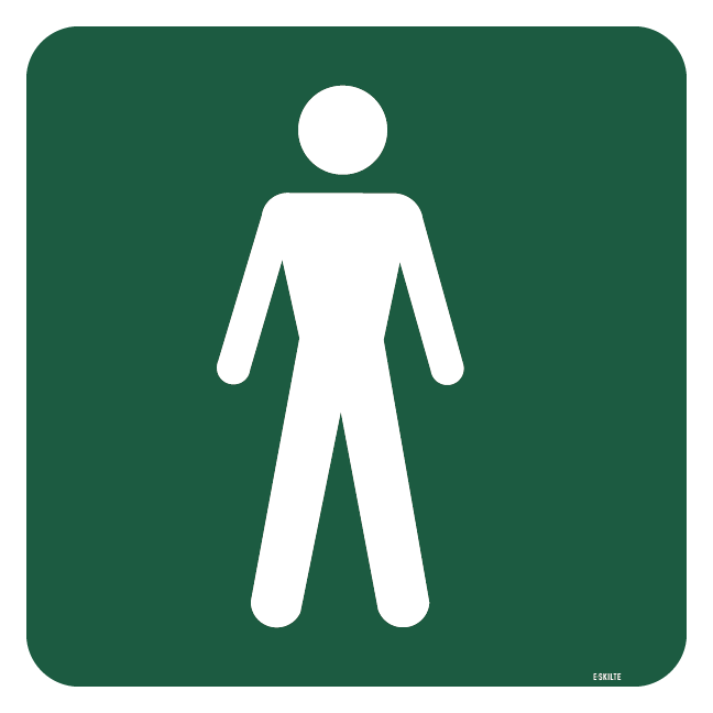 Herretoilet skilt - Naturstyrelsen