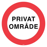 Privat område skilte