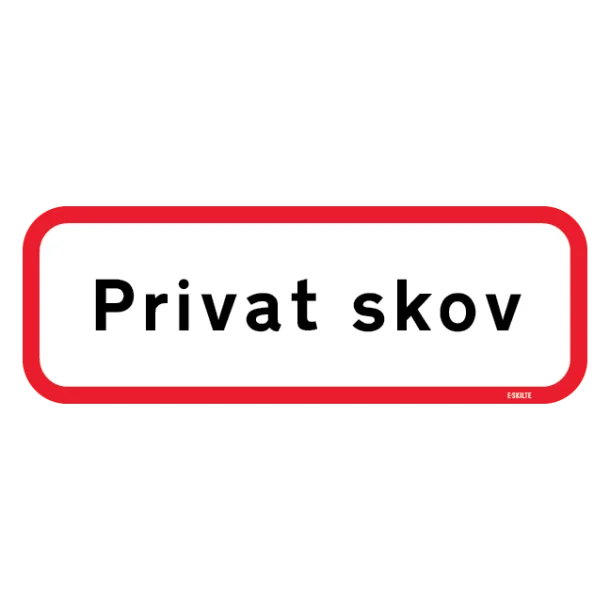 Privat skov skilt