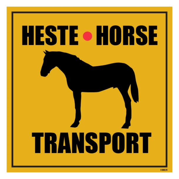 HESTE Transport skilt