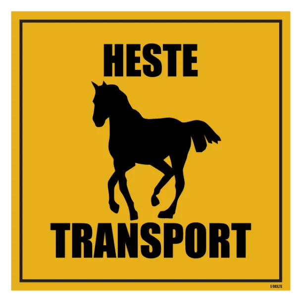 HESTE Transport skilt