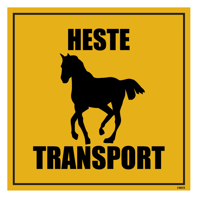 HESTE Transport skilt