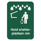 Hold shelterpladsen ren skilt