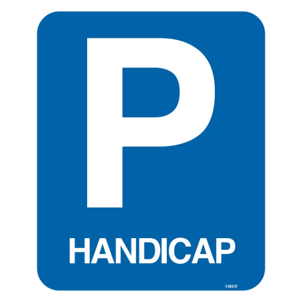 Parkerings skilt P Handicap skilt