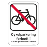 Parkerings skilt P cykel forbud.