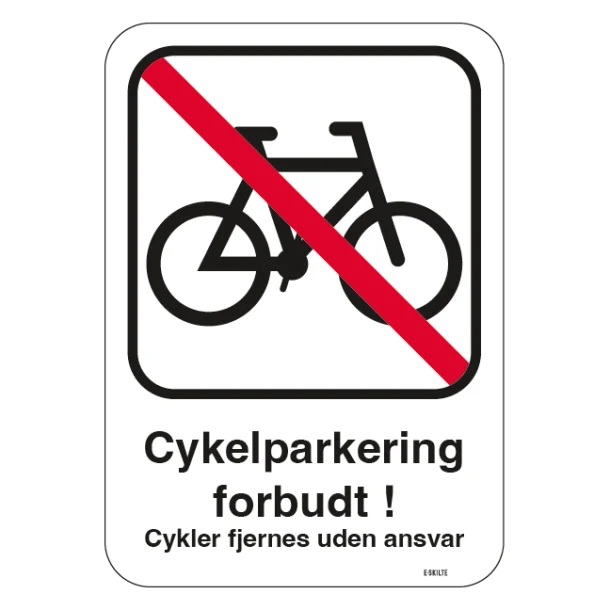 Parkerings skilt P cykel forbud.