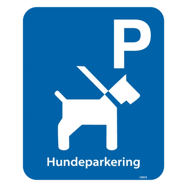 Parkerings skilt: P hundeparkering.