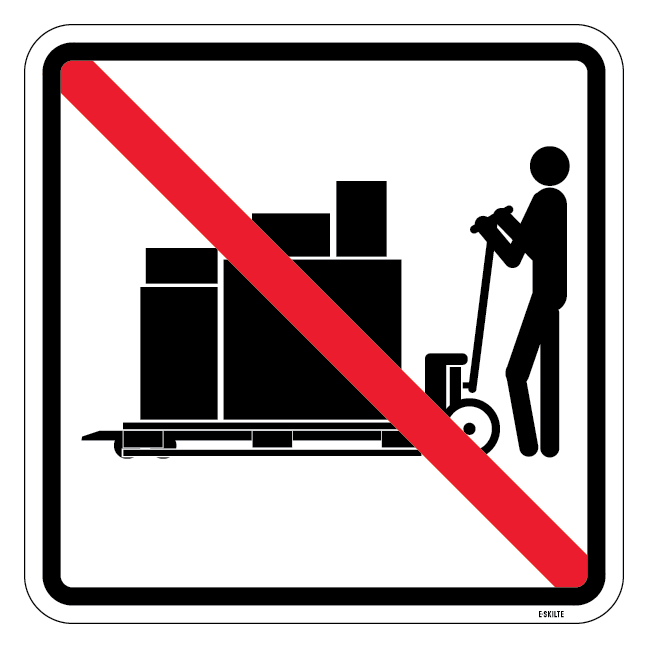 Løftevogn/palleløfter forbud- piktogram. skilt