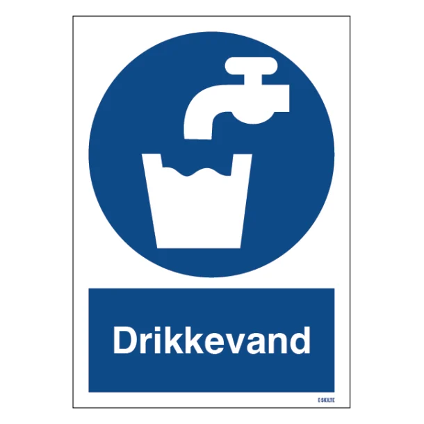 Drikkevand. Påbudsskilt