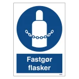 Fastgør gasflasker skilt