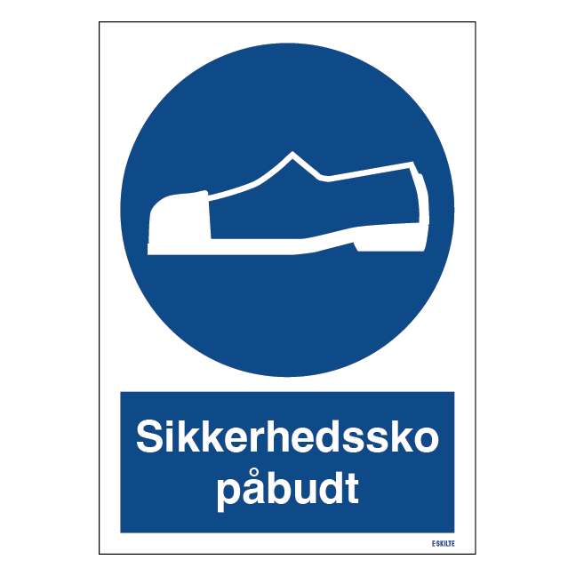 Sikkerhedssko Påbudt skilt