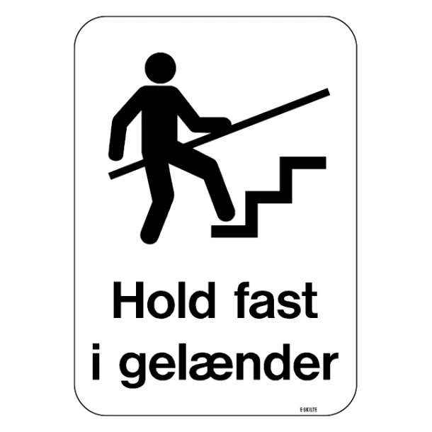 Hold fast i gelænderet Hvid. Skilt